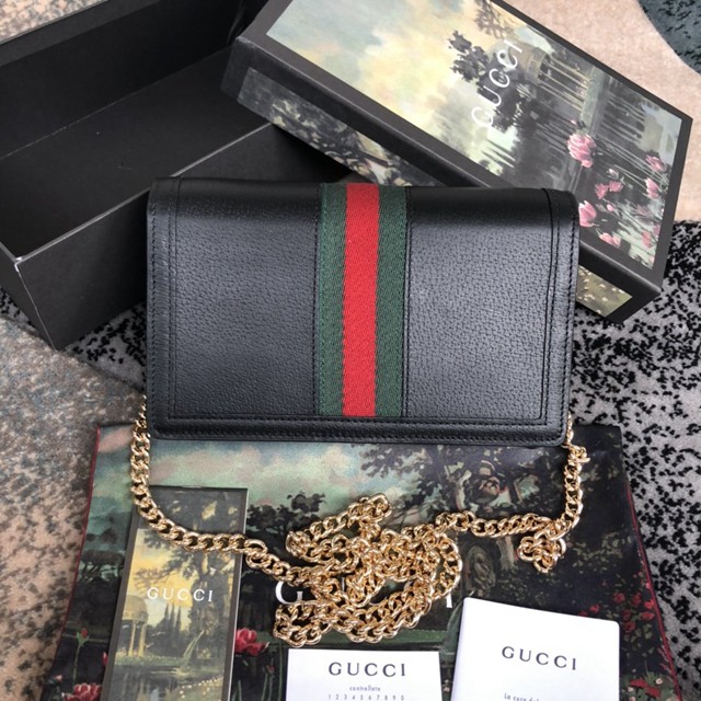 Gucci經典款女包 557698 古馳最新款ophidia系列 GG圖案和Web條紋融合 Gucci迷你鏈條小包  gqy3557